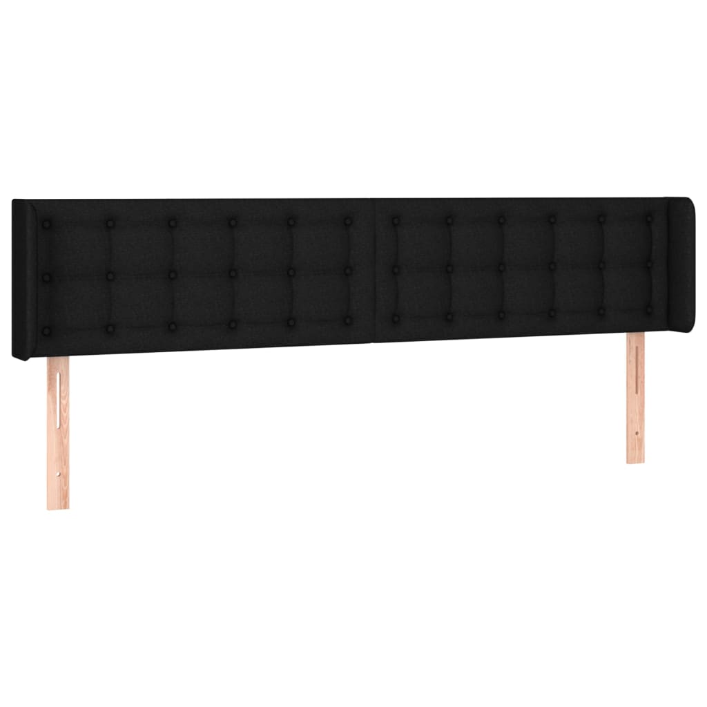 sengegavl med kanter 183x16x78/88 cm stof sort