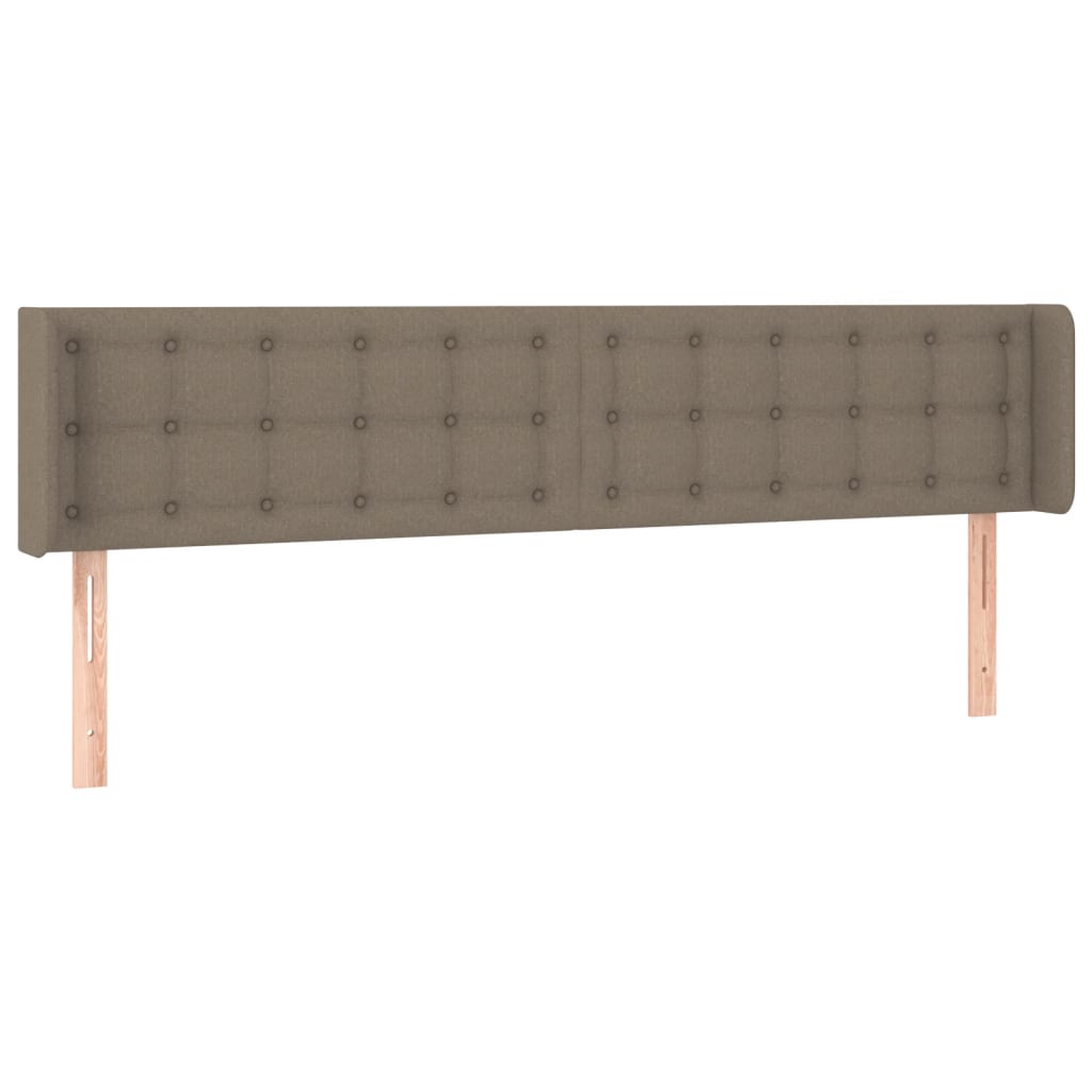 sengegavl med kanter 183x16x78/88 cm stof gråbrun
