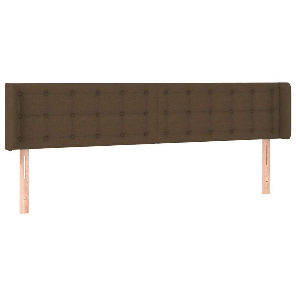 sengegavl med kanter 203x16x78/88 cm stof mørkebrun