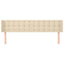 sengegavl med kanter 203x16x78/88 cm stof cremefarvet