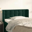 sengegavl med kanter 83x16x78/88 cm fløjl mørkegrøn