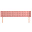 sengegavl med kanter 203x16x78/88 cm fløjl lyserød