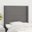 sengegavl med kanter 83x16x118/128 cm stof mørkegrå