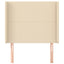 sengegavl med kanter 83x16x118/128 cm stof cremefarvet