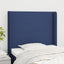 sengegavl med kanter 83x16x118/128 cm stof blå