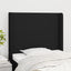 sengegavl med kanter 93x16x118/128 cm stof sort