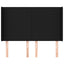 sengegavl med kanter 147x16x118/128 cm stof sort