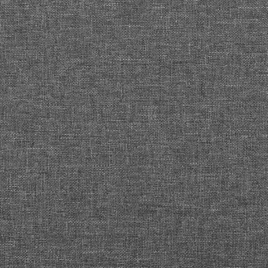 sengegavl med kanter 163x16x118/128 cm stof mørkegrå