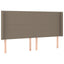 sengegavl med kanter 163x16x118/128 cm stof gråbrun