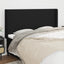 sengegavl med kanter 183x16x118/128 cm stof sort