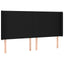 sengegavl med kanter 203x16x118/128 cm stof sort