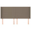 sengegavl med kanter 203x16x118/128 cm stof gråbrun