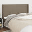 sengegavl med kanter 203x16x118/128 cm stof gråbrun