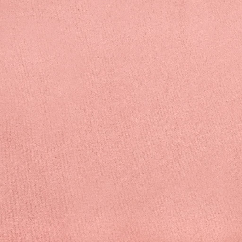 sengegavl med kanter 203x16x118/128 cm fløjl lyserød