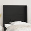 sengegavl med kanter 93x16x118/128 cm kunstlæder sort