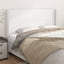 sengegavl med kanter 163x16x118/128 cm kunstlæder hvid
