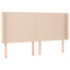 sengegavl med kanter 183x16x118/128 cm kunstlæder cappuccino