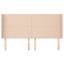 sengegavl med kanter 183x16x118/128 cm kunstlæder cappuccino