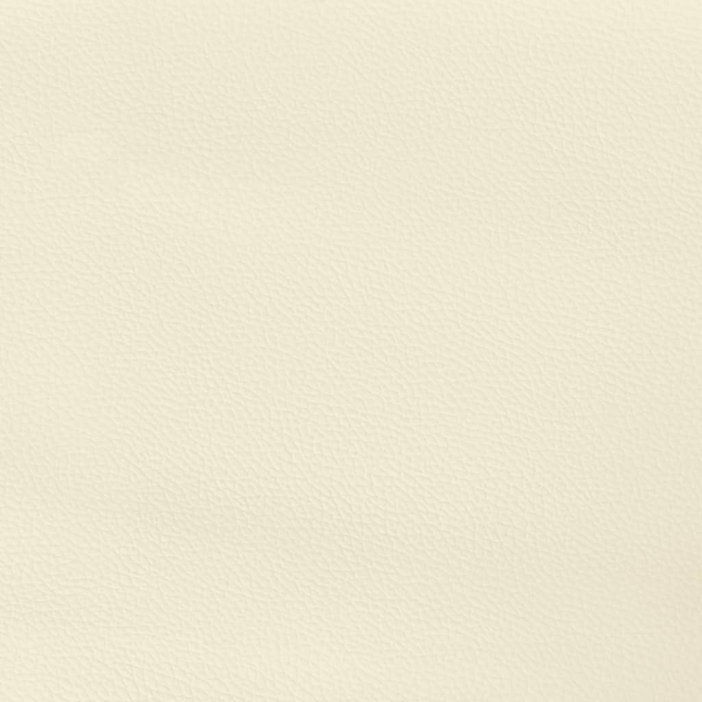 sengegavl med kanter 203x16x118/128 cm kunstlæder cremefarvet