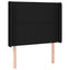 sengegavl med kanter 83x16x118/128 cm stof sort