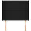 sengegavl med kanter 83x16x118/128 cm stof sort