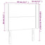 sengegavl med kanter 83x16x118/128 cm stof sort