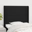sengegavl med kanter 83x16x118/128 cm stof sort