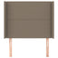 sengegavl med kanter 93x16x118/128 cm stof gråbrun