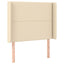 sengegavl med kanter 93x16x118/128 cm stof cremefarvet