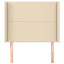 sengegavl med kanter 93x16x118/128 cm stof cremefarvet