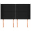 sengegavl med kanter 147x16x118/128 cm stof sort