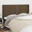 sengegavl med kanter 183x16x118/128 cm stof mørkebrun