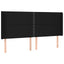 sengegavl med kanter 203x16x118/128 cm stof sort
