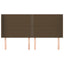 sengegavl med kanter 203x16x118/128 cm stof mørkebrun