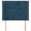 sengegavl med kanter 83x16x118/128 cm fløjl mørkeblå