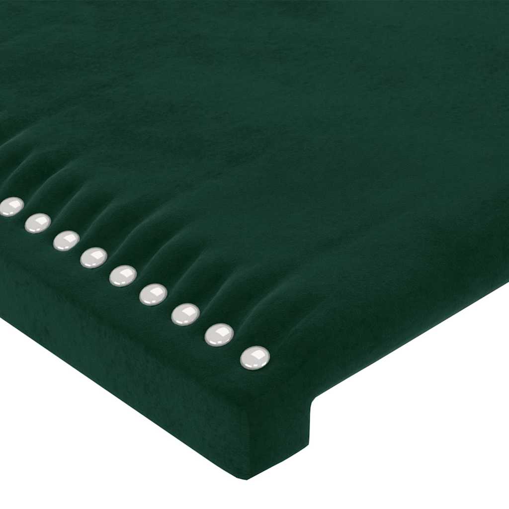 sengegavl med kanter 103x16x118/128 cm fløjl mørkegrøn