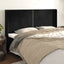 sengegavl med kanter 163x16x118/128 cm fløjl sort