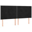 sengegavl med kanter 203x16x118/128 cm fløjl sort