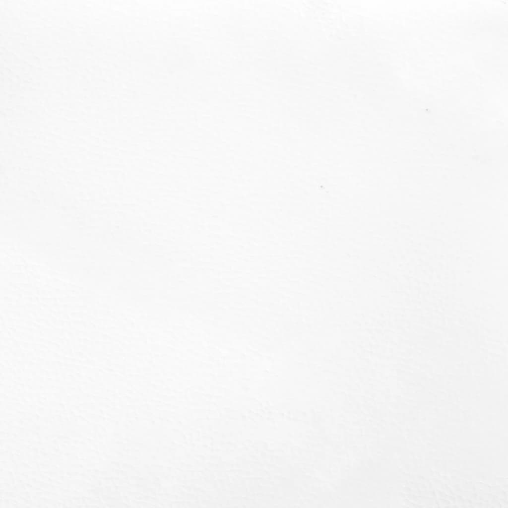 sengegavl med kanter 203x16x118/128 cm kunstlæder hvid