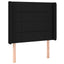 sengegavl med kanter 83x16x118/128 cm stof sort