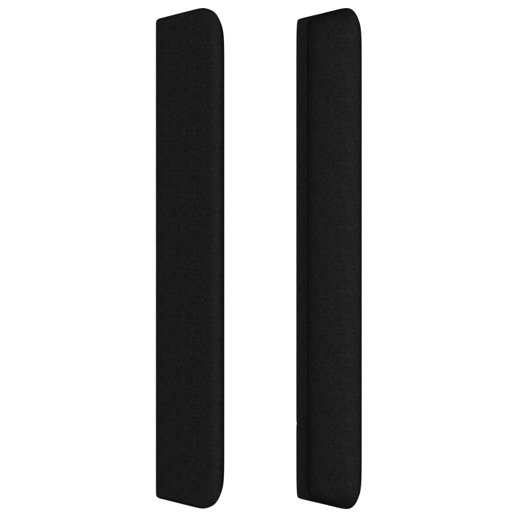 sengegavl med kanter 93x16x118/128 cm stof sort