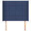 sengegavl med kanter 93x16x118/128 cm stof blå