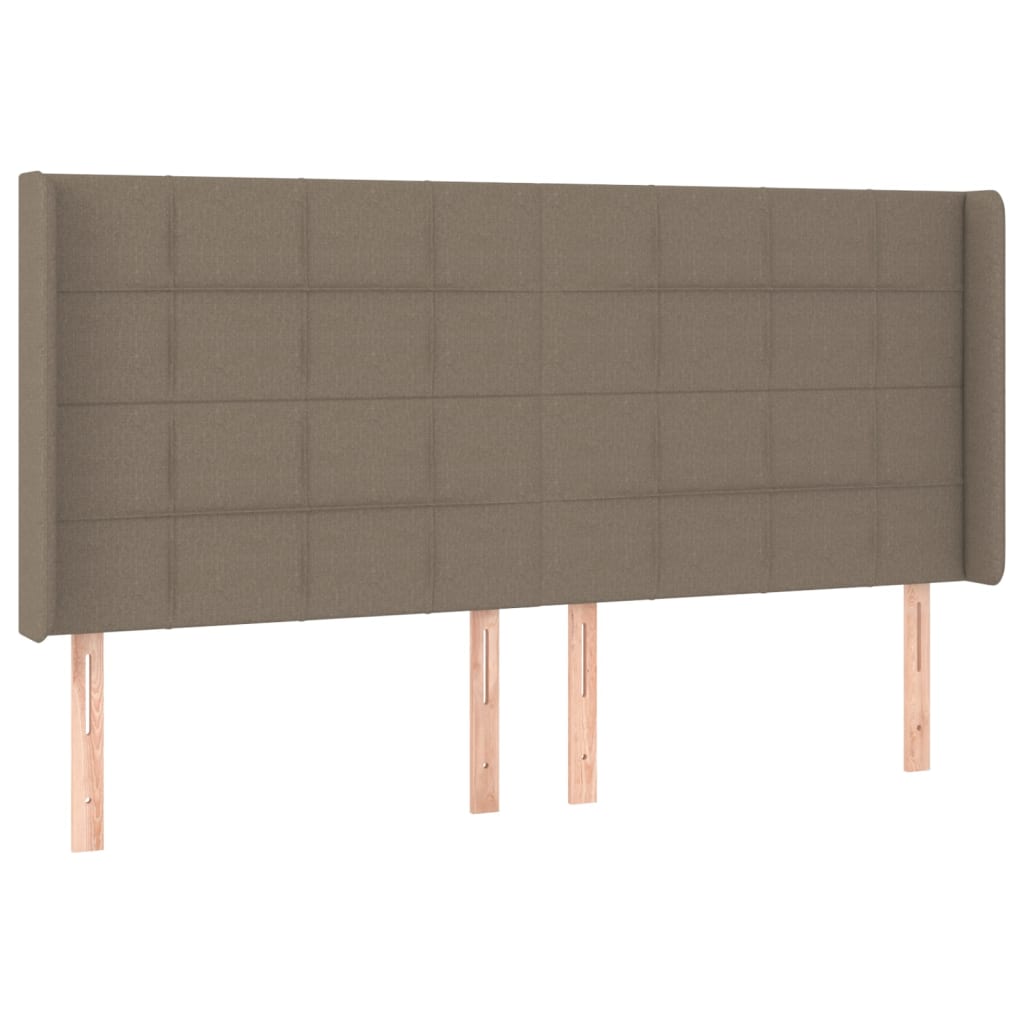 sengegavl med kanter 203x16x118/128 cm stof gråbrun