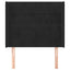 sengegavl med kanter 83x16x118/128 cm fløjl sort
