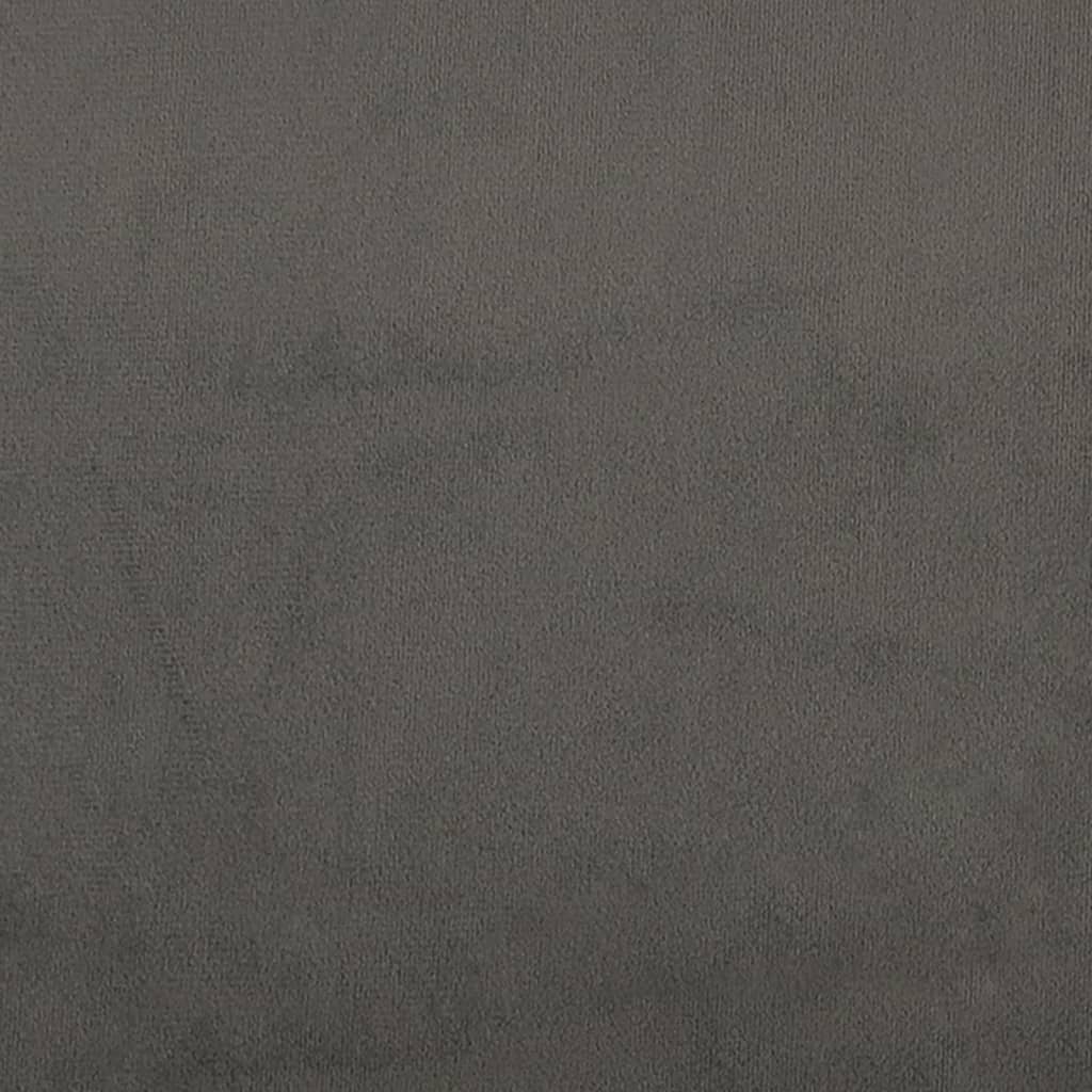 sengegavl med kanter 93x16x118/128 cm fløjl mørkegrå