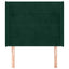 sengegavl med kanter 103x16x118/128 cm fløjl mørkegrøn