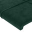sengegavl med kanter 203x16x118/128 cm fløjl mørkegrøn