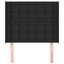 sengegavl med kanter 83x16x118/128 cm kunstlæder sort