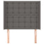 sengegavl med kanter 83x16x118/128 cm kunstlæder grå