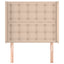 sengegavl med kanter 83x16x118/128 cm kunstlæder cappuccino